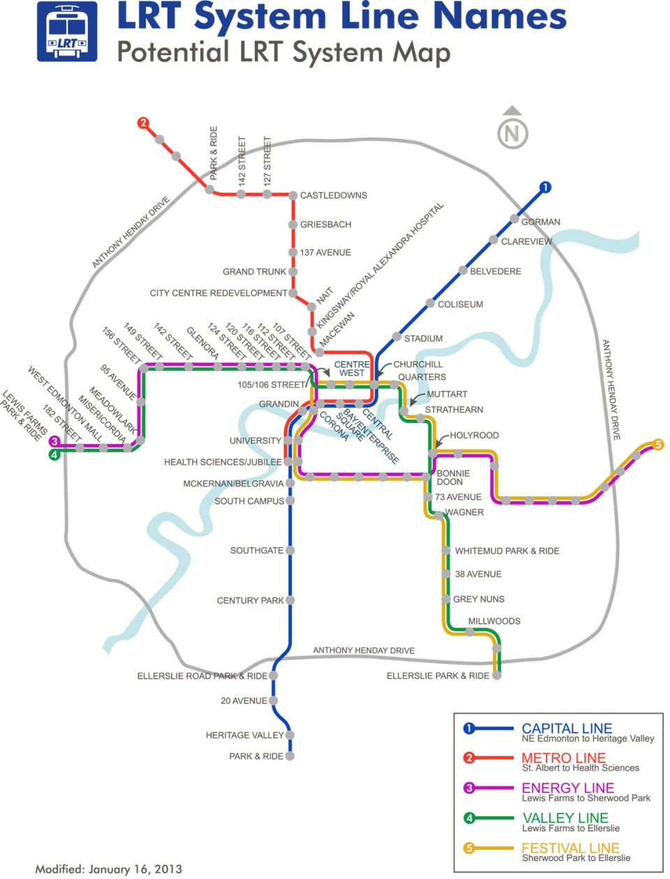 Approved LRT Line names