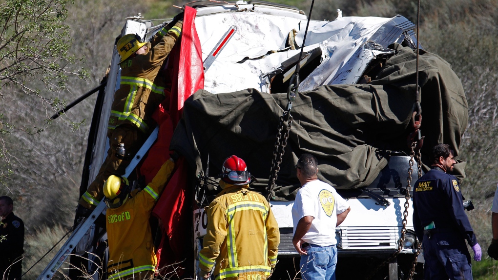 Accident scene near Yucaipa, Calif. Feb 4, 2013.