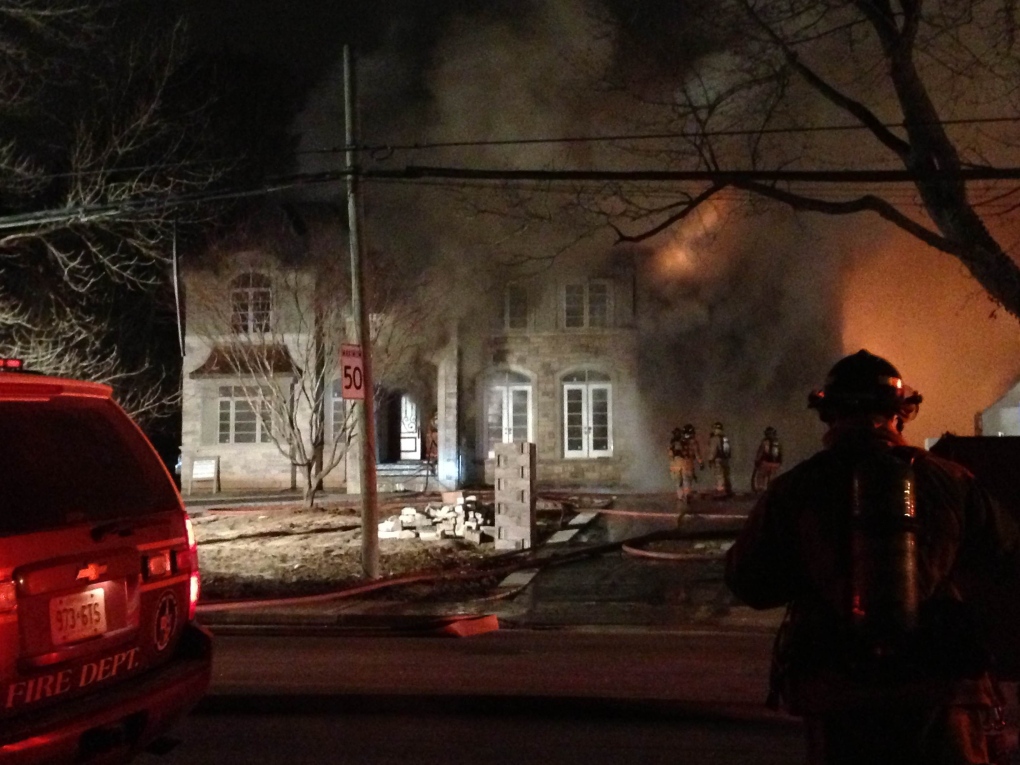Firefighters battler Burlington blaze