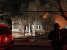 A fire at a house under construction on Lakeshore Road in Burlington is seen in this photo on Tuesday, Feb. 5, 2013. (Andrew Collins) 