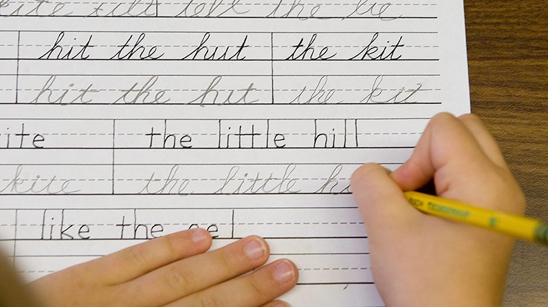 The Ministry of Education says there are no plans to discontinue teaching cursive writing to Grade 3 students.