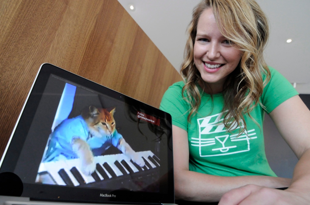 Katie Walker and an Internet cat video.
