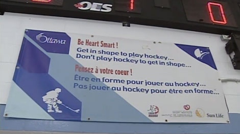 Signs posted at the Sandy Hill Arena warn hockey players to get in shape to play hockey, not the other way around.