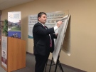 Windsor Regional Hospital CEO David Musyj outlines changes as a result of a $4.2-million funding reduction. (Michelle Maluske / CTV Windsor)