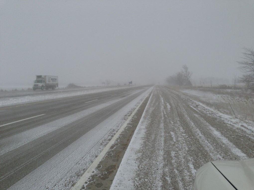 Snow on Highway 3