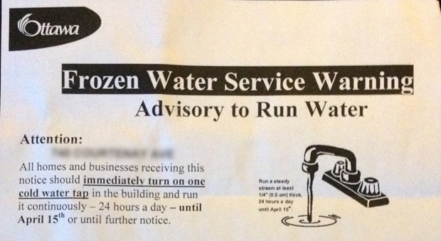 City urges 500 homeowners to run water 24/7