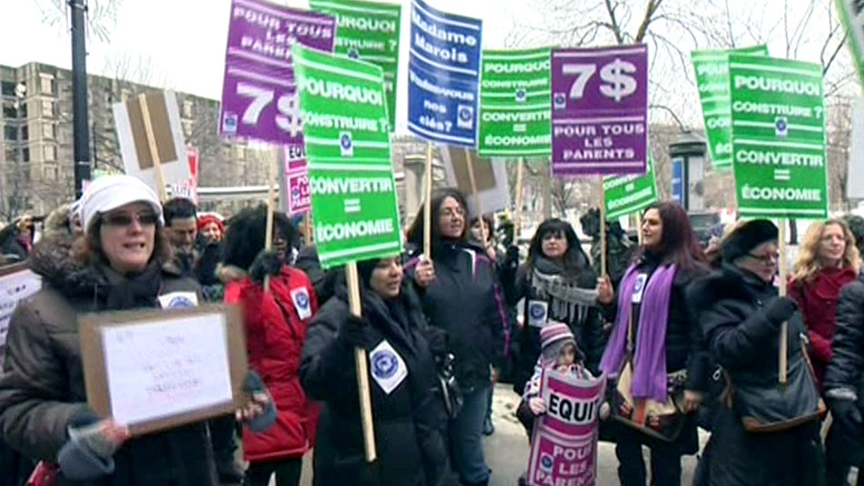 CTV Montreal: Private daycare owners protest, dema