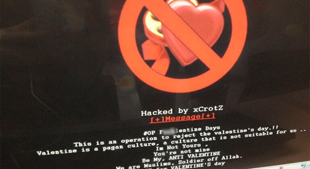 A hacker took over the Ottawa Catholic School Board's website to rant about Valentine's day.