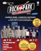 A promotional poster from rockthepark.ca for the festival in London, Ont.