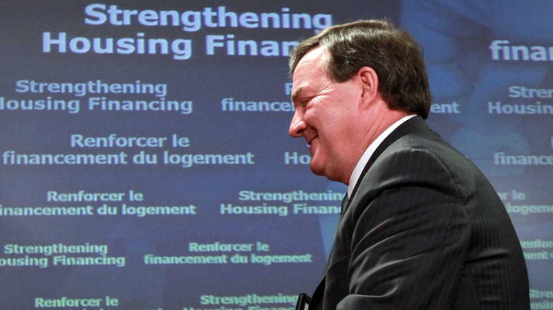 Finance Minister Jim Flaherty concludes a news conference on household debt, in Ottawa on Monday, Jan. 17, 2011. (Fred Chartrand / THE CANADIAN PRESS)  