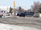 Emergency crews respond to a fatal crash involving several vehicles at the intersection of Arcola Avenue and Park Street in Regina on Wednesday.