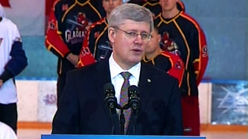 Prime Minister Stephen Harper speaks in Saskatoon, Thursday, Feb. 21, 2013. 