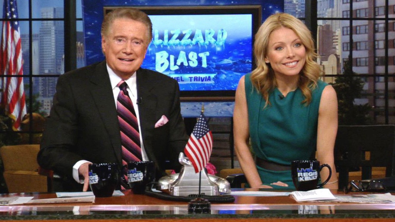 Regis Philbin and Kelly Ripa are shown during the television broadcast of 'Live with Regis and Kelly,' Tuesday, Jan. 18, 2011 in New York. (Disney-ABC Domestic Television) 