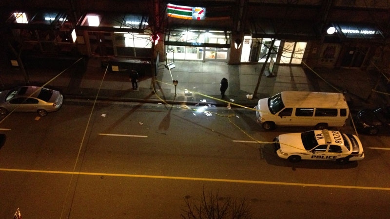 Police investigate the scene of an alleged stabbing Friday, Feb. 22, 2013. (CTV)