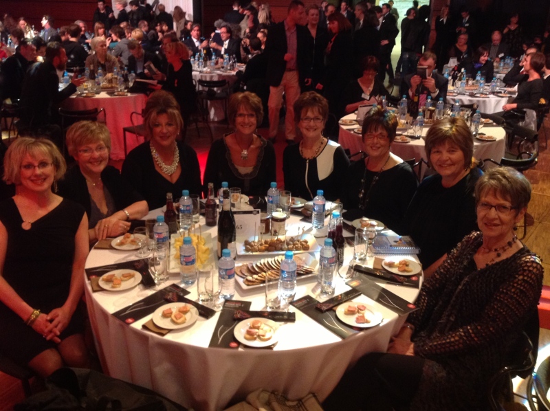 The Breast Friends from Foam Lake at the Gourmand Awards, February 23, 2013 in Paris, France. Left to right: Darlene Cooper, Val Helgason, Jacquie Klebeck, Linda Helgason, Cecile Halyk, Anne Reynolds, Patti Hack, Nat Dunlop. (Jacquie Klebeck) 