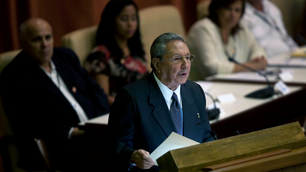 Cuba's President Raul Castro delivers speech