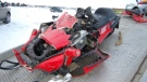 Snowmobile crash on Sylvan Lake