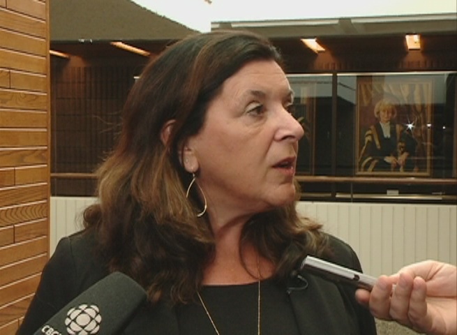 University of Regina president Vianne Timmons responds to spending allegations Wednesday.