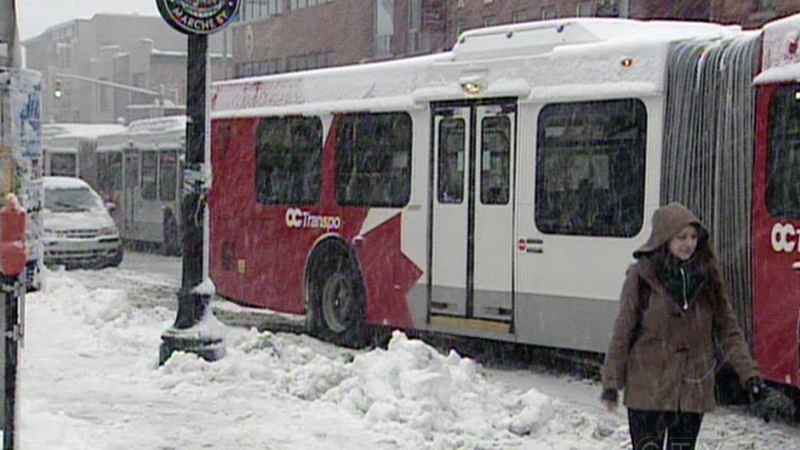OC Transpo buses stranded