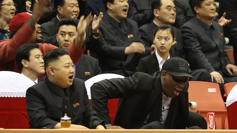  Kim Jong Un and NBA star Dennis Rodman 