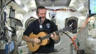 Canadian astronaut Chris Hadfield plays the guitar from the International Space Station for Canada AM, Thursday, Feb. 28, 2013.