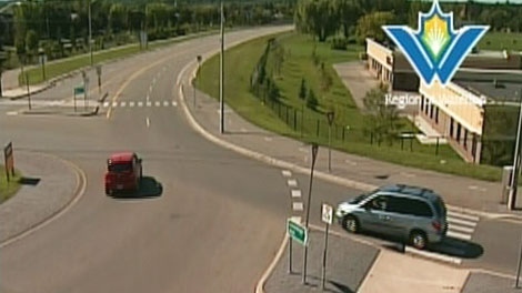 A roundabout is seen in this educational video by the Region of Waterloo.