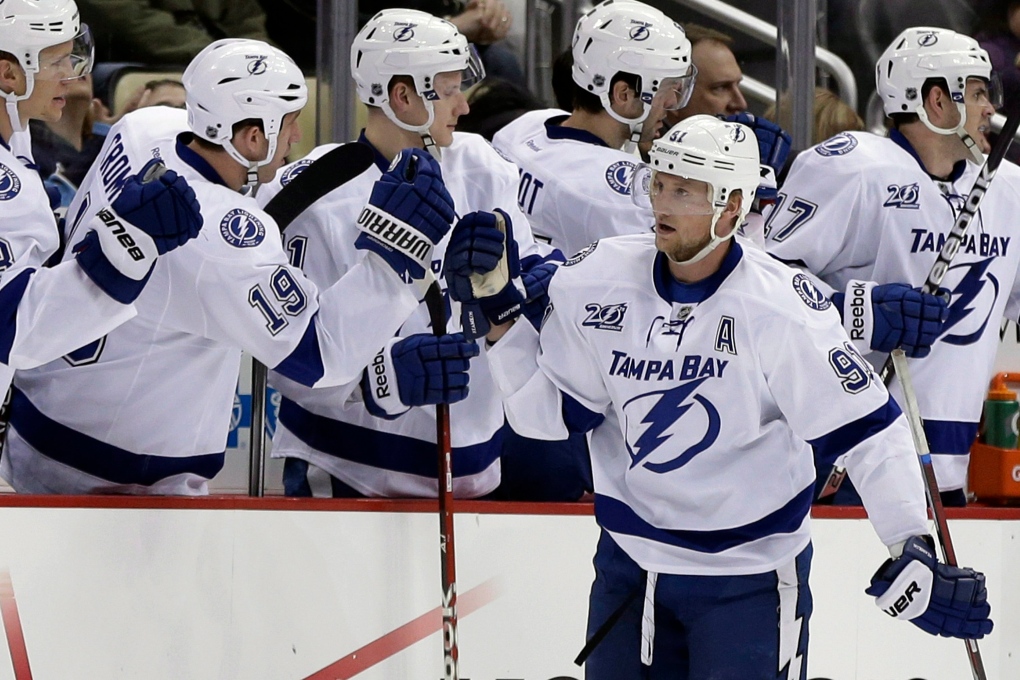 Steven Stamkos of the Tampa Bay Lightning celebrates with