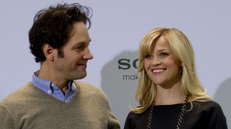 U.S. actress Reese Witherspoon, right, and U.S. actor Paul Rudd, left, pose during a photo call for the movie "How Do You Know" in Berlin, Germany, Wednesday, Jan. 19, 2011. (AP Photo/Gero Breloer)