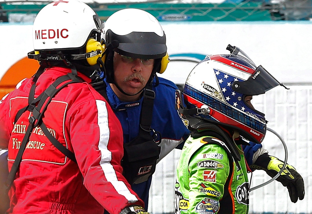 Danica Patrick after crashing on March 3, 2013