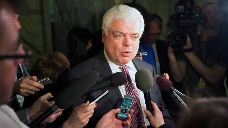 NDP MPP Peter Tabuns answers questions from the media following the announcement that additional documents were uncovered by the OPA related to the controversial cancellation of gas plants in Toronto on Thursday, Feb. 21, 2013. (Michelle Siu / THE CANADIAN PRESS)