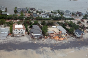 An aerial view of damage to the New Jersey shoreline following Superstorm Sandy can be seen in this photo taken Oct. 30, 2012 (AP / U.S. Air Force, Master Sgt. Mark C. Olsen)