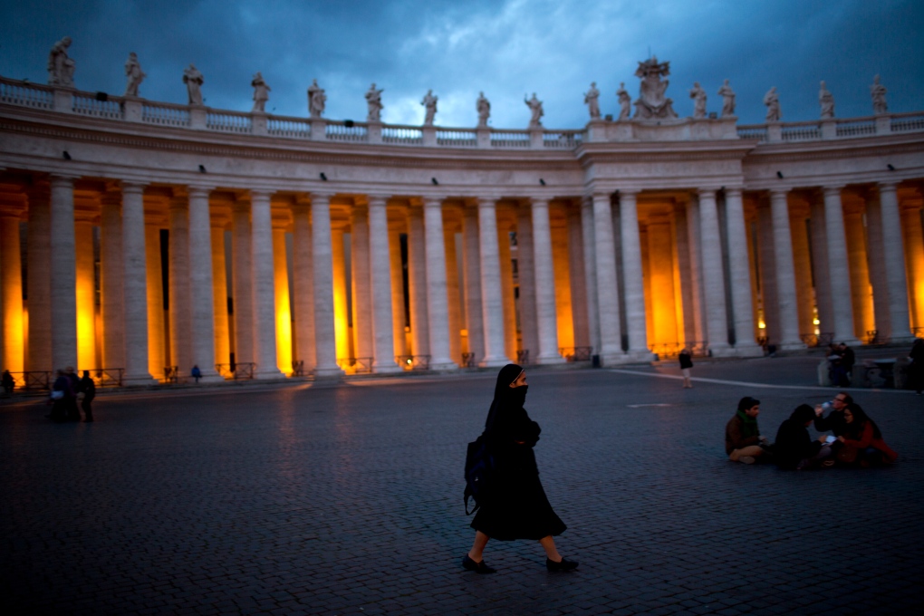 Nun walks at the Vatican