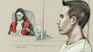 Luka Rocco Magnotta is seen in this court sketch.