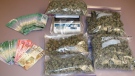 Police in Victoria, B.C. say they seized $3,000 in cash and $6,500 worth of marijuana from a 19-year-old high school student. Feb. 3, 2011. (Handout)