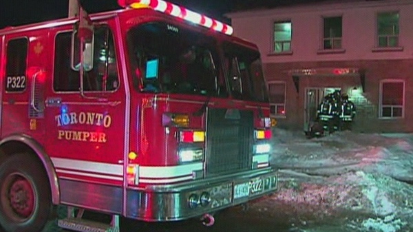 Toronto Fire Services respond to a blaze on Broadview Avenue Thursday night, Feb. 3, 2011.