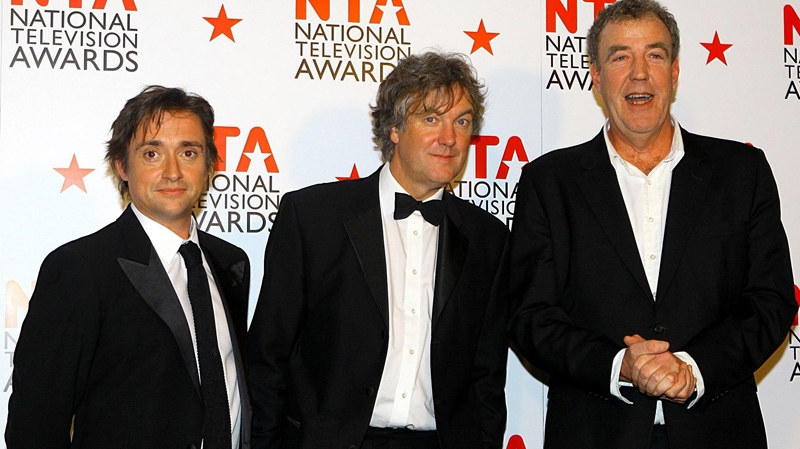'Top Gear' presenters Richard Hammond, left, James May, centre, and Jeremy Clarkson on Jan. 26, 2011. (AP / Gareth Fuller)