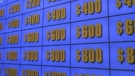 The Jeopardy! clue board is seen in this undated image taken from video. 