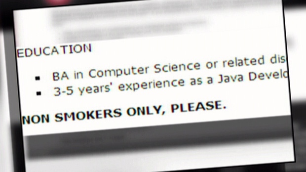 Ottawa-based Momentous Corporation says it will only hire people who don't smoke. 