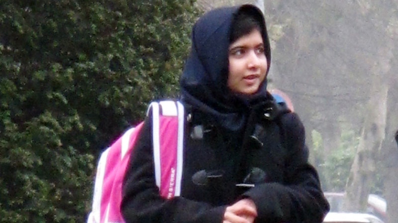 Malala walks to school 