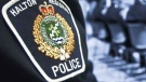 A Halton Regional Police badge can be seen in this file photo. 