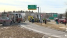 Crash scene following fatal collision on 16 Ave. on March 19, 2013