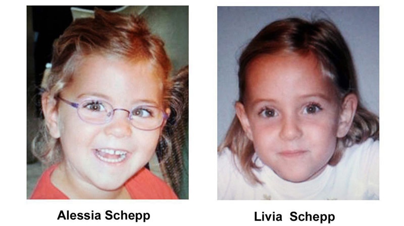 This undated photo released by the forestry police of Cerignola, southern Italy, shows 6-year old twin girls Alessia (left) and Livia Schepp. (AP Photo/Forestry Police)