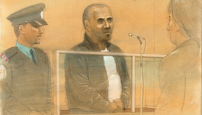 Hiesam Kadri is seen at the Ontario Court of Justice in this court sketch on Thursday, March 21, 2013.