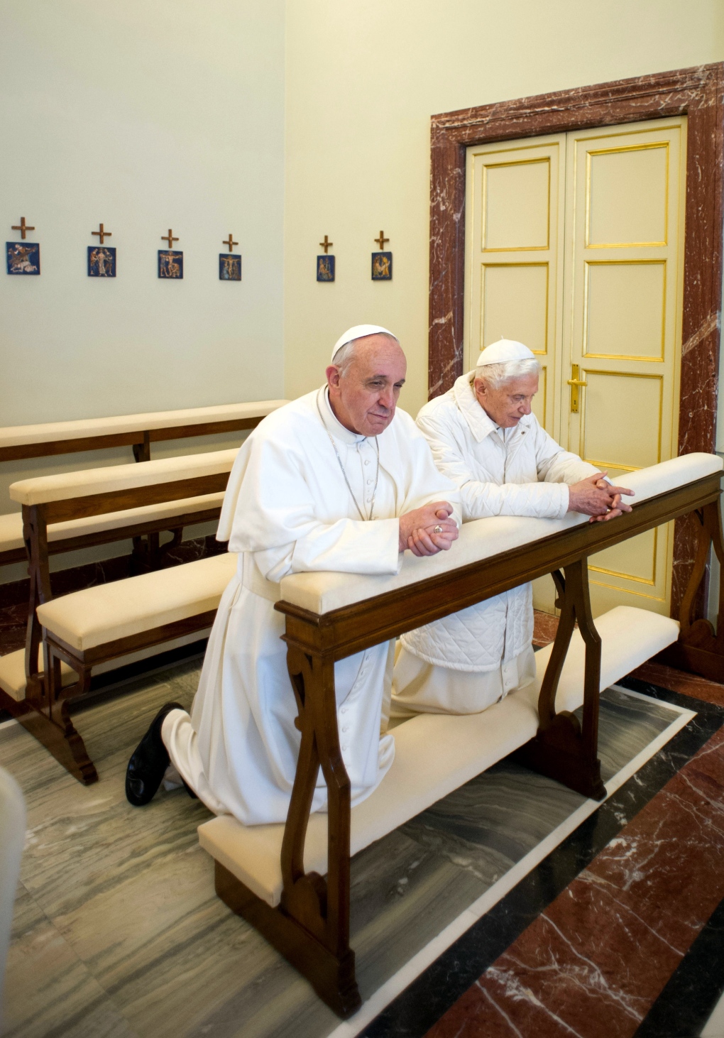 Pope Francis  Benedict XVI pray in Rome