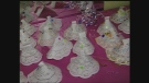 Paper angels in honour of Meagan Lofthouse and Brittany Wardle are seen in Tillsonburg, Ont. on Monday, March 25, 2013.