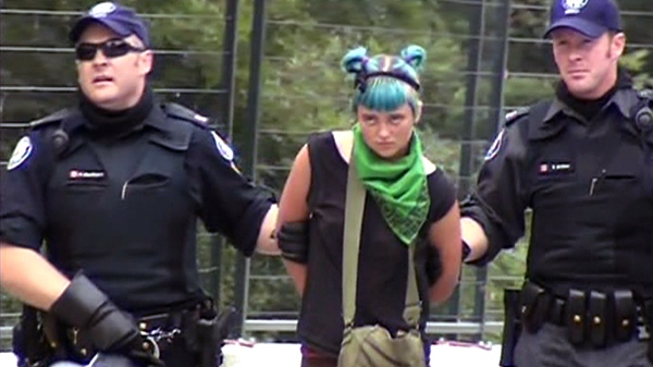 Natalie Gray, a Montreal resident, is arrested during the G20 summit in Toronto.