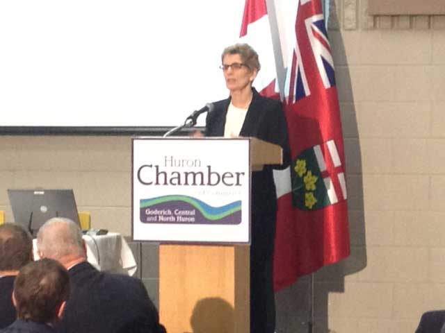 Ontario Premier Kathleen Wynne speaks in Clinton, Ont. on Tuesday, March 26, 2013. (Scott Miller / CTV London)