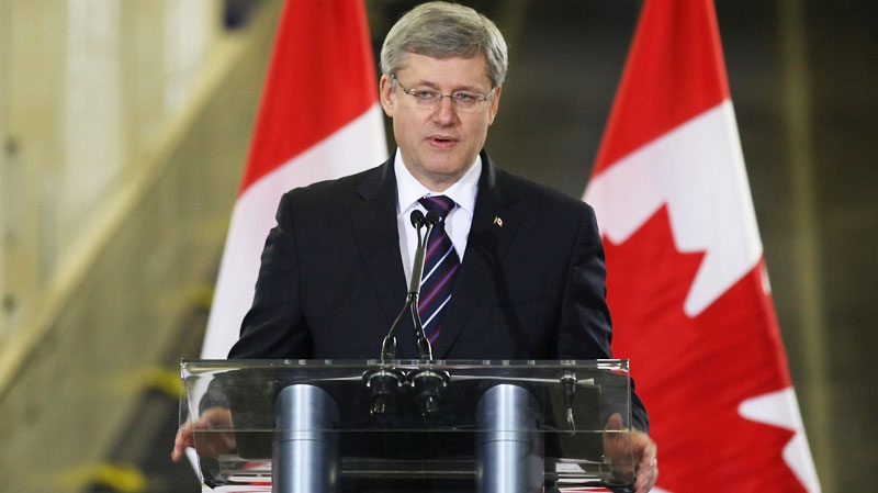 Prime Minister Stephen Harper speaks in St. John's on Friday, Feb. 11, 2011. (Paul Daly / THE CANADIAN PRESS)