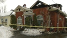 Fire damage is seen at a home on Water Street in Stratford, Ont. on Monday, Feb. 14, 2011.