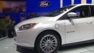 The Ford Focus Electric is shown at the 2012 Canadian International Auto Show in Toronto on Thursday, Feb. 17, 2011.